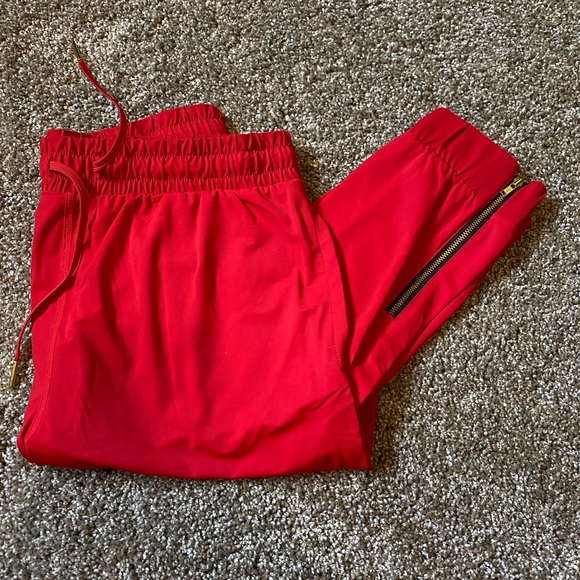 ZYIA Pants - Zyia Red Everywhere Zipper Joggers